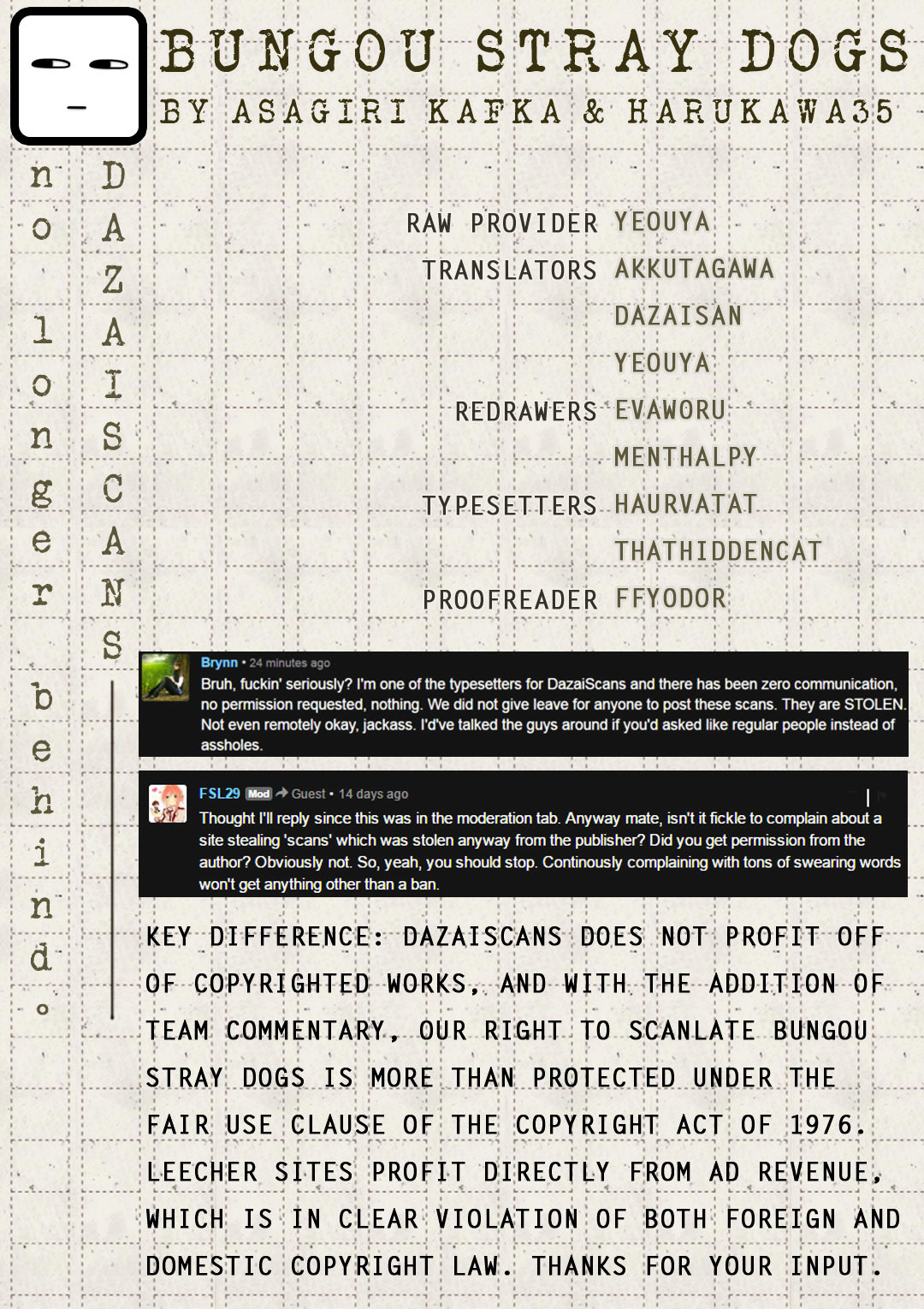 Read Bungou Stray Dogs Manga Online