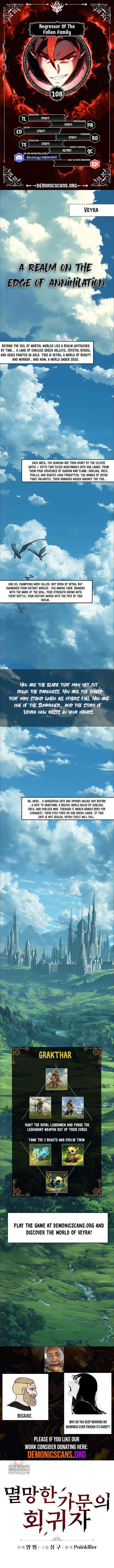 Read Regressor of the Fallen family Manga Online