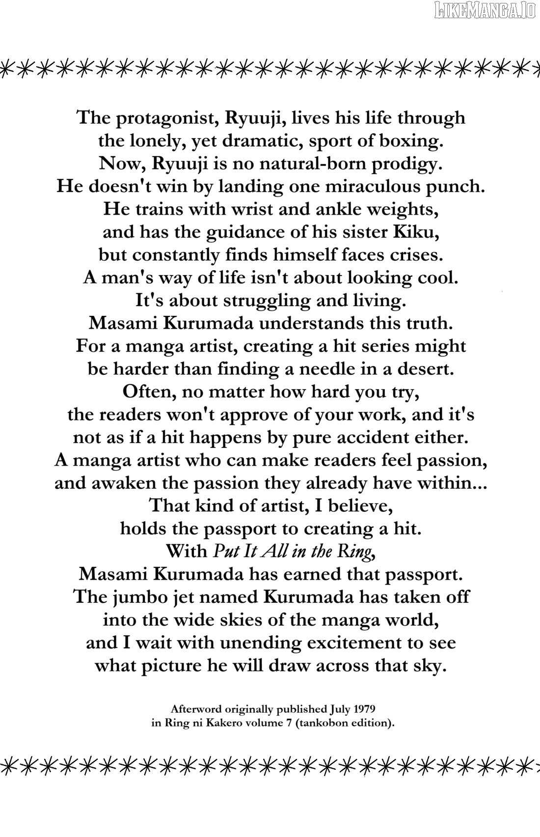 Read Ring ni Kakero Manga Online